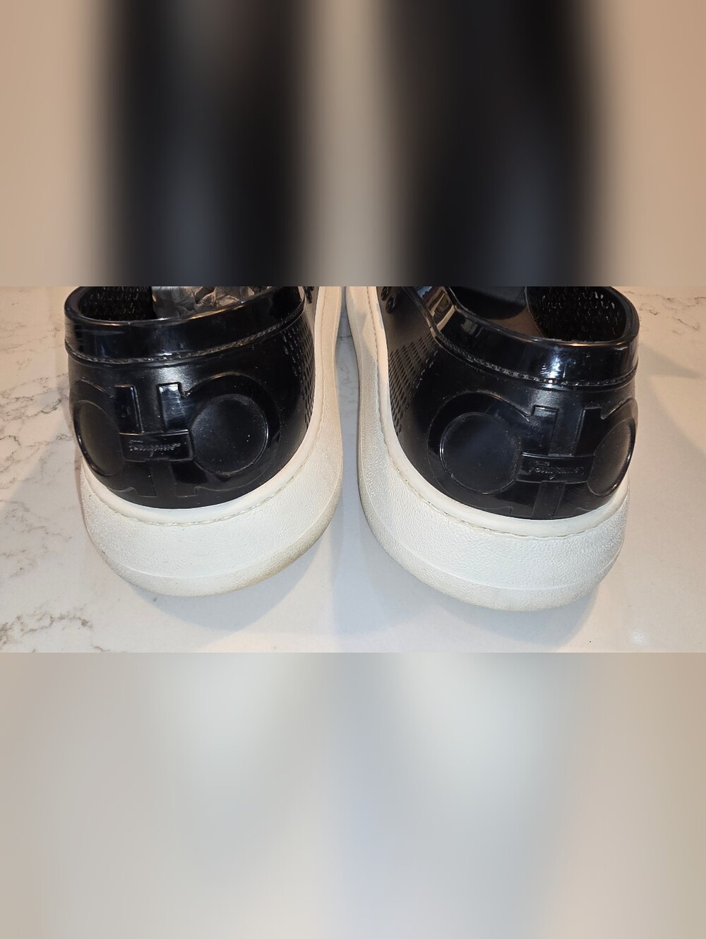 Men's Black Slip-On Loafers with White Sole Size 13 - Picture 6 of 7